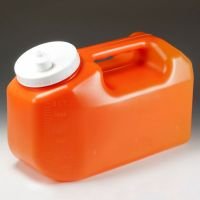 Container, 24 Hour Urine Collection, 3 Liter, Orange with Screwcap and Snap Pour Spou