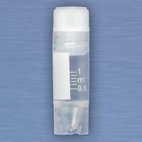 Cryo tubes, 1.0mL, STERILE, Internal Threads, Attached Screwcap with Co-Molded Thermoplastic Elastomer (TPE) Sealing Layer, Conical Bottom self standing