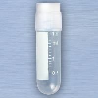 CryoClear Vials, 2.0mL, STERILE, External Threads, Attached Screwcap with Co-Molded Thermoplastic Elastomer (TPE) Sealing Layer, Round Bottom, Printed Graduations