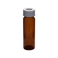 Precleaned - 40mL Amber Vial, 24-414mm Open Top White Polypropylene Closure