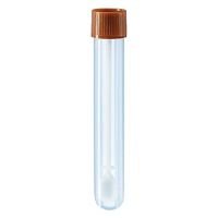 Faeces tube, with spoon, screw cap, 101 x 16.5 mm, transparent