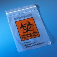 Bag, Biohazard Specimen Transport, 6" x 9", Ziplock with Document Pouch and Tearzone