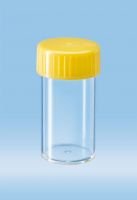 25ml Tube , 54 x 27mm, Polystyrene, Flat Base, Yellow Cap