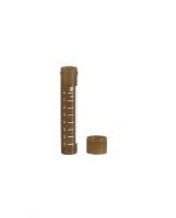 Screw Cap Tube, 10ml, 79X16, Round Base Skirted, Brown With Graduation & Cap