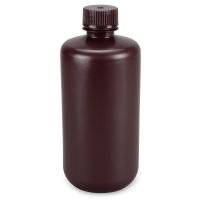 Narrow Mouth, Boston Round, Amber HDPE with Amber PP Closure, 500mL