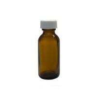 1 oz, 30mL Amber Boston Round Bottle, 31x79mm, 20-400mm Thread