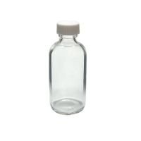 2 oz, 60mL Clear Boston Round - Precleaned, 39x94mm, 20-400mm Thread, White Closure