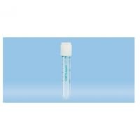 Screw cap tube, 5 ml, round base, transparent, cap assembled, with plastic label, sterile