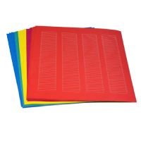Label Sheets, Cryo, 38x6mm, for Microplates, Assorted Colors 780 labels in blue, green, violet, red and yellow