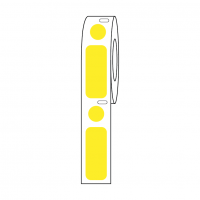 Label/Dot Combo Roll, Cryo, Direct Thermal, 33x13mm & 9.5mm Dot, for 2.0mL Tubes, Yellow, Red, Orange, Green,Blue, White