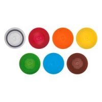 Axygen® Microcentrifuge Non-Looped Screw Caps, with O-ring, Red, Yellow, Polypropylene