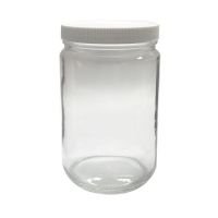 32 oz, 1000mL Short Wide Mouth Jar, 95x170mm, 89-400mm Thread, White Closure, PTFE Lined