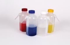 Wash Bottles, Unitary Colored Caps, LDPE