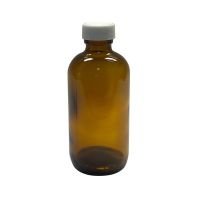 4 oz, 125mL Amber Boston Round, 48x112mm, 22-400mm Thread,