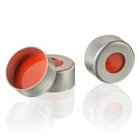 Aluminum Seal for 2mL Chromatorgraphy Vial, Crimp Closure, 11mm Finish, Natural, PTFE/Red Rubber Septum