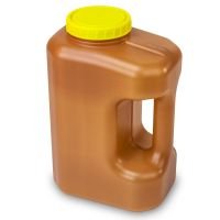 24 Hour Urine Collection Container, 3000mL (3 Liter), Affixed Screwcap, Amber