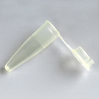 PCR Tube, 0.2mL, Thin Wall, PP, Attached Flat Top Cap, Yellow