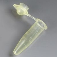 PCR Tube, 0.6mL, Thin Wall, PP, Attached Dome Cap, Graduated, Yellow	