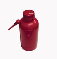 Wash Bottles, Unitary, Red, LDPE