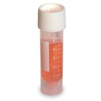 Transport Tube, 5mL, Attached White Screwcap, PP, Self-Standing, Printed Graduations, STERILE