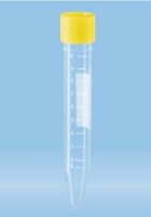 10ML yellow Screw Cap, conical base Tube, 100X16, polypropylene, sterile, with print