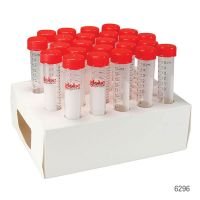 DIAMOND MAX Centrifuge Tube, 15mL, Attached Red Flat Top Screw Cap, Polypropylene, Printed Graduations, STERILE, Certified. 20 Racks/Unit