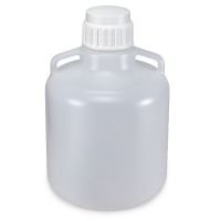 Carboys, Round with Handles, LDPE, White PP Screwcap, 10 L, 15 L, 20 L, Molded Graduations
