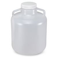 Carboys, Round with Handles, Wide Mouth, LDPE, White PP Screwcap, 10 L, 15 L, 20 L, Molded Graduations