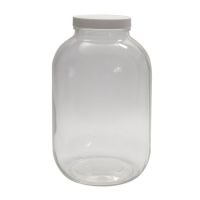 128 oz, 4000mL Tall Wide Mouth Jar, 157x256mm, 89-400mm Thread, White Closure, PTFE Lined