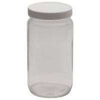 Precleaned & Certified - 16 oz, 500mL Tall Wide Mouth Jar,76x145mm, 70-400mm Thread, White Closure