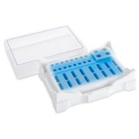 PCR Cold Work Rack, 4°C, holds 64 x 0.1mL for Corbett Style 4-Strip Tubes, 16 x 0.2mL PCR Tubes, 4 x 0.5mL PCR Tubes, Blue to White
