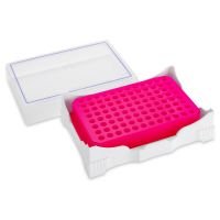 PCR Cold Work Rack, SBS / ISBER Footprint, 4°C, 96 well for PCR Plates and Strips, Purple to Pink