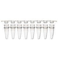 0.2mL 12-Strip Tubes, with Separate 12-Strip clear Flat caps, Natural