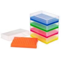 PCR Work Racks, 96 well for PCR Plates and Strips, Five Fluorescent Colors (Green, Pink, Yellow, Orange, Blue)