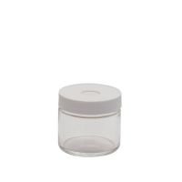 2 oz, 60mL, 53-400mm Standard Short Straight Sided Wide Mouth Septum Jars, Assembled with Open Top White Polypropylene Closures and Septum