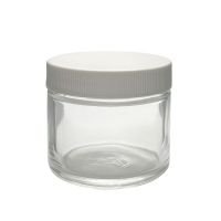 Precleaned - 2 oz, 60mL Short Wide Mouth Jar,55x48mm, 53-400mm Thread, White Closure