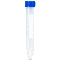 Centrifuge Tube, 15mL, Attached Blue Screw Cap, PP, Printed Graduations, Gamma STERILE, Rnase, Dnase, Pyrogen Free