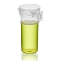 Sample Vial, 30mL, Flip Top with Locking Tab, and Tamper Seal, Molded Graduations at 15 & 30ml,