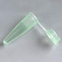 PCR Tube, 0.2mL, Thin Wall, PP, Attached Flat Top Cap, Green