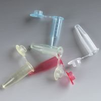 PCR Tube, 0.6mL, Thin Wall, PP, Attached Flat Top Cap, Graduated, Yellow