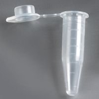 PCR Tube, 0.6mL, Thin Wall, PP, Attached Flat Top Cap, Graduated, Natural