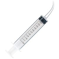 Transfer Syringe, 12cc (12mL), Printed Graduations, Curved Tip