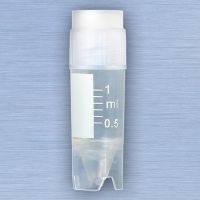 Cryo Vials, 1.0mL, STERILE, External Threads, Attached Screwcap with Co-Molded Thermoplastic Elastomer (TPE) Sealing Layer, Conical Bottom, Self-Standing