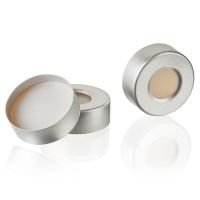  Aluminum Seal for 6mL, 10mL, 20mL or 27mL Headspace Vial, Crimp Closure, 20mm Finish, PTFE/Clear Silicone, 2.5mm