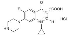 Ciprofloxacin-13C3,15N hydrochloride