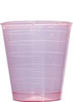 Medicine cup, 30 ml,  40 x 37 mm, graduated, PP, Red, Yellow, Green, Blue