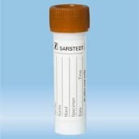 Faeces tube, screw cap, 76 x 20 mm, white