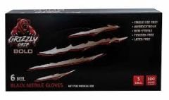 6 Mil Grizzly Grip BOLD Nitrile Gloves, Black