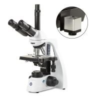 bScope trinocular microscope,HWF 10x/20mm, quin. nosepiece E-Plan , w/mini-camera