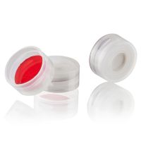 Snap Cap for 2mL Chromatography Vial, Snap Ring Closure, 11mm Finish, Natural Cap, Red PTFE/Silicone Septum